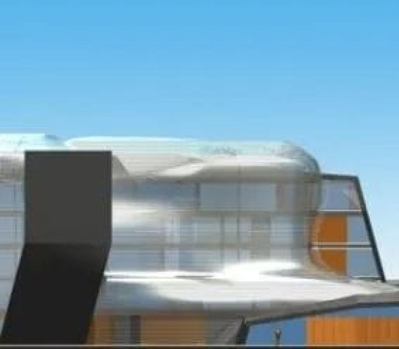 Edificio residenziale bioclimatico e piazza pubblica